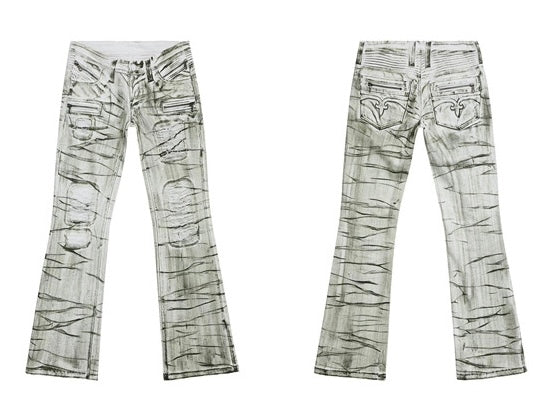 RIPPED LOW-WAIST SKINNY