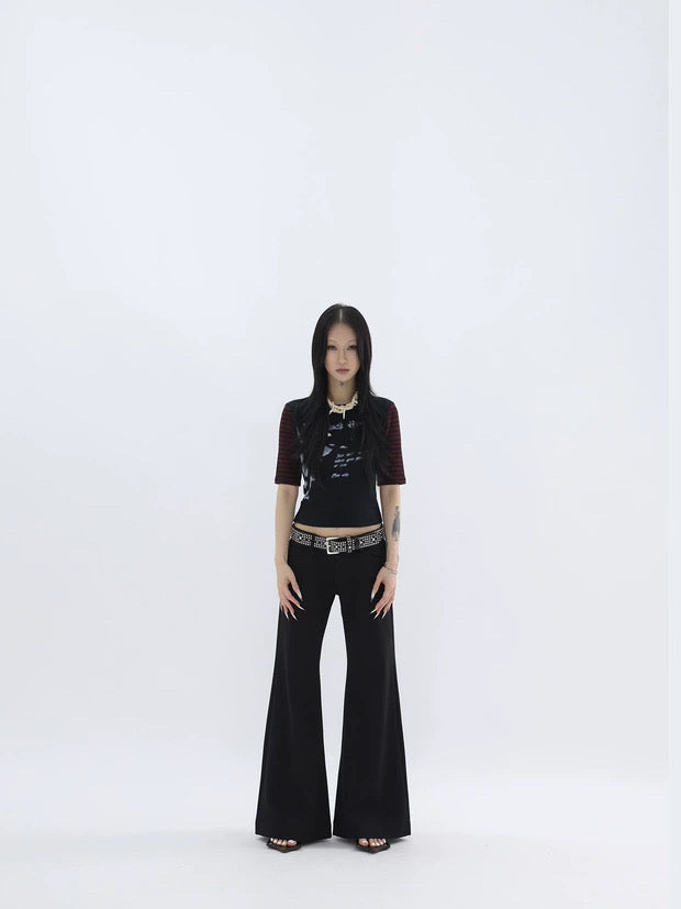 STRIPE CROPPED TEE