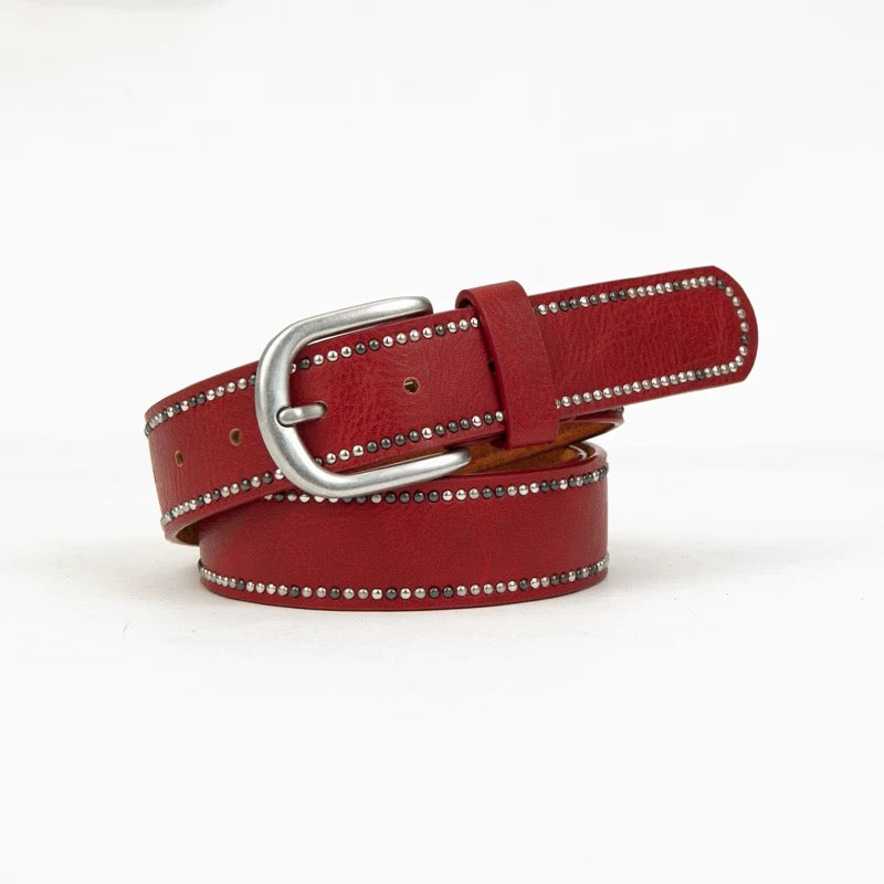 STUDDED LEATHER BELT