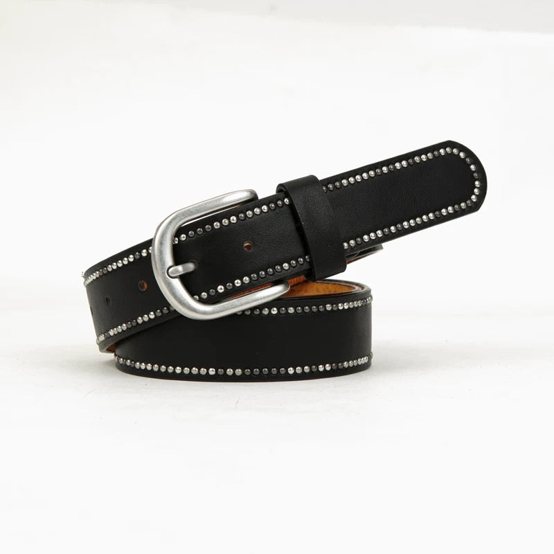 STUDDED LEATHER BELT