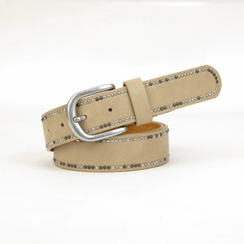 STUDDED LEATHER BELT