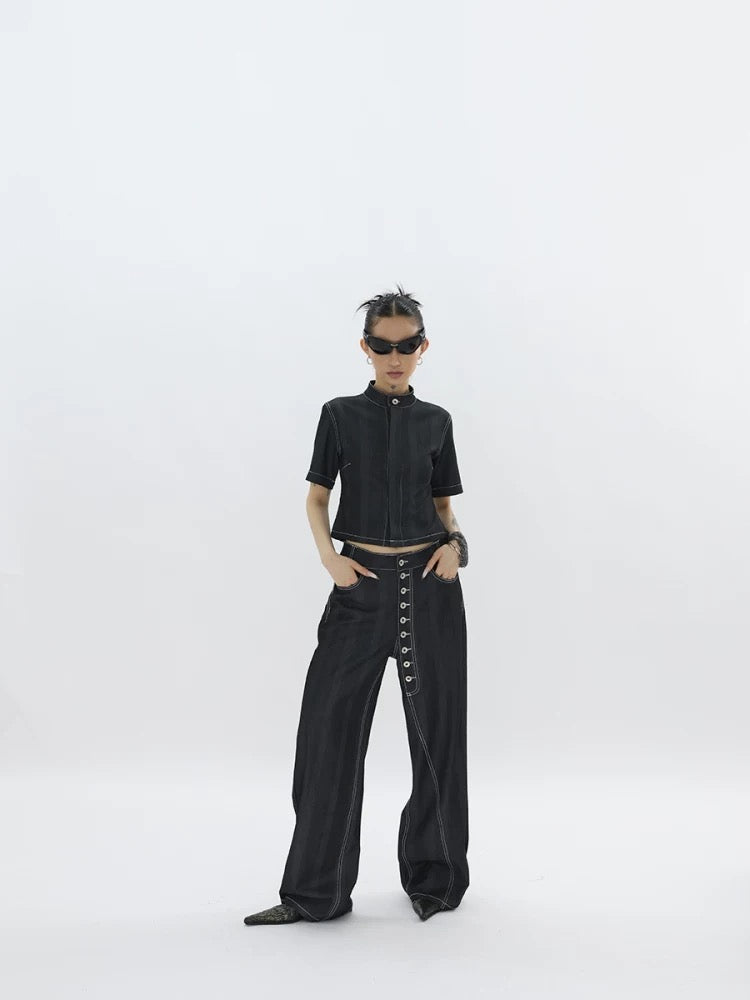 BUTTON DENIM SET