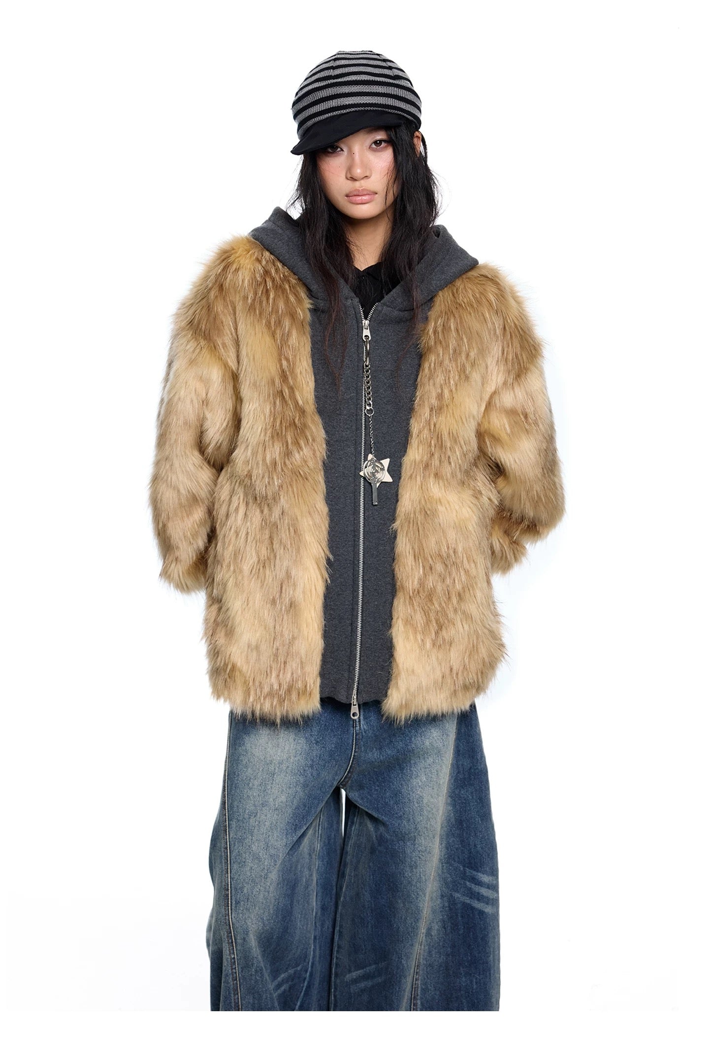 FUR OVER HOOD ZIP