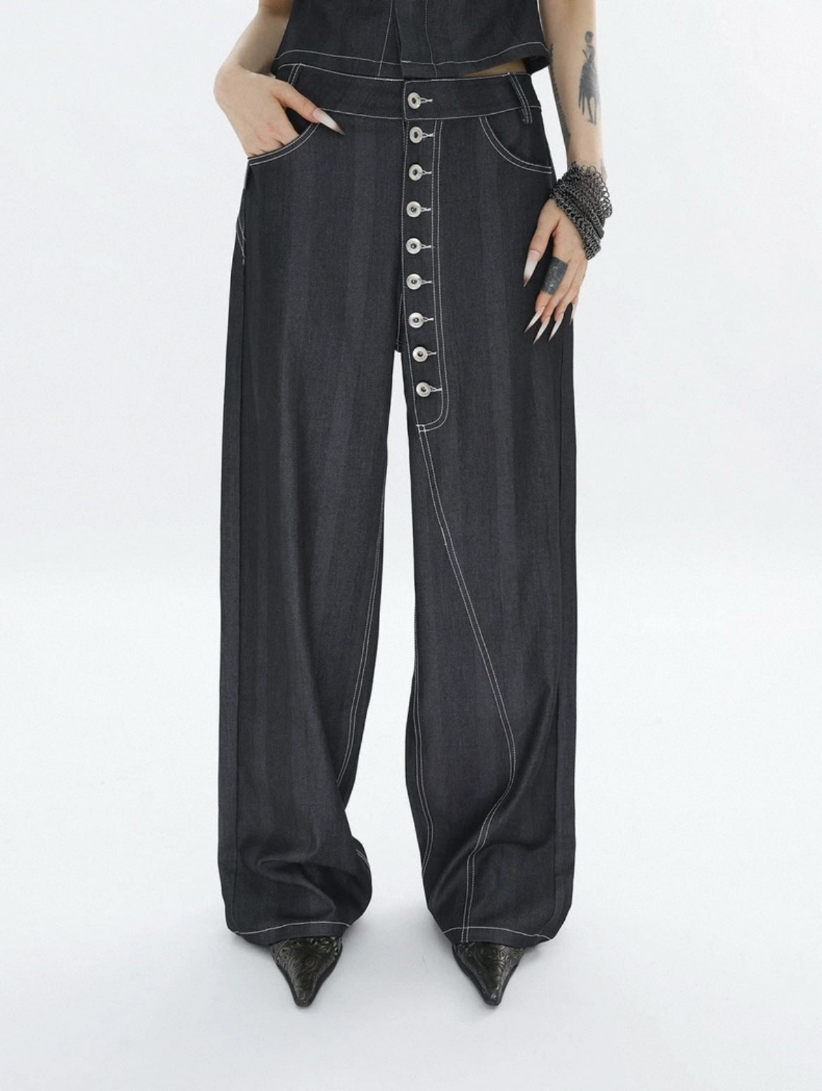 BUTTON DENIM SET