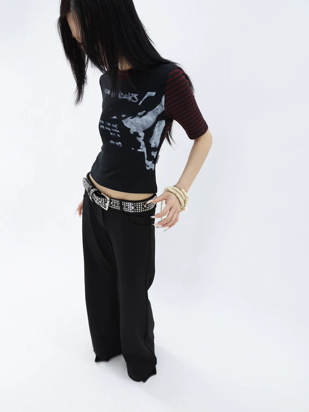 STRIPE CROPPED TEE