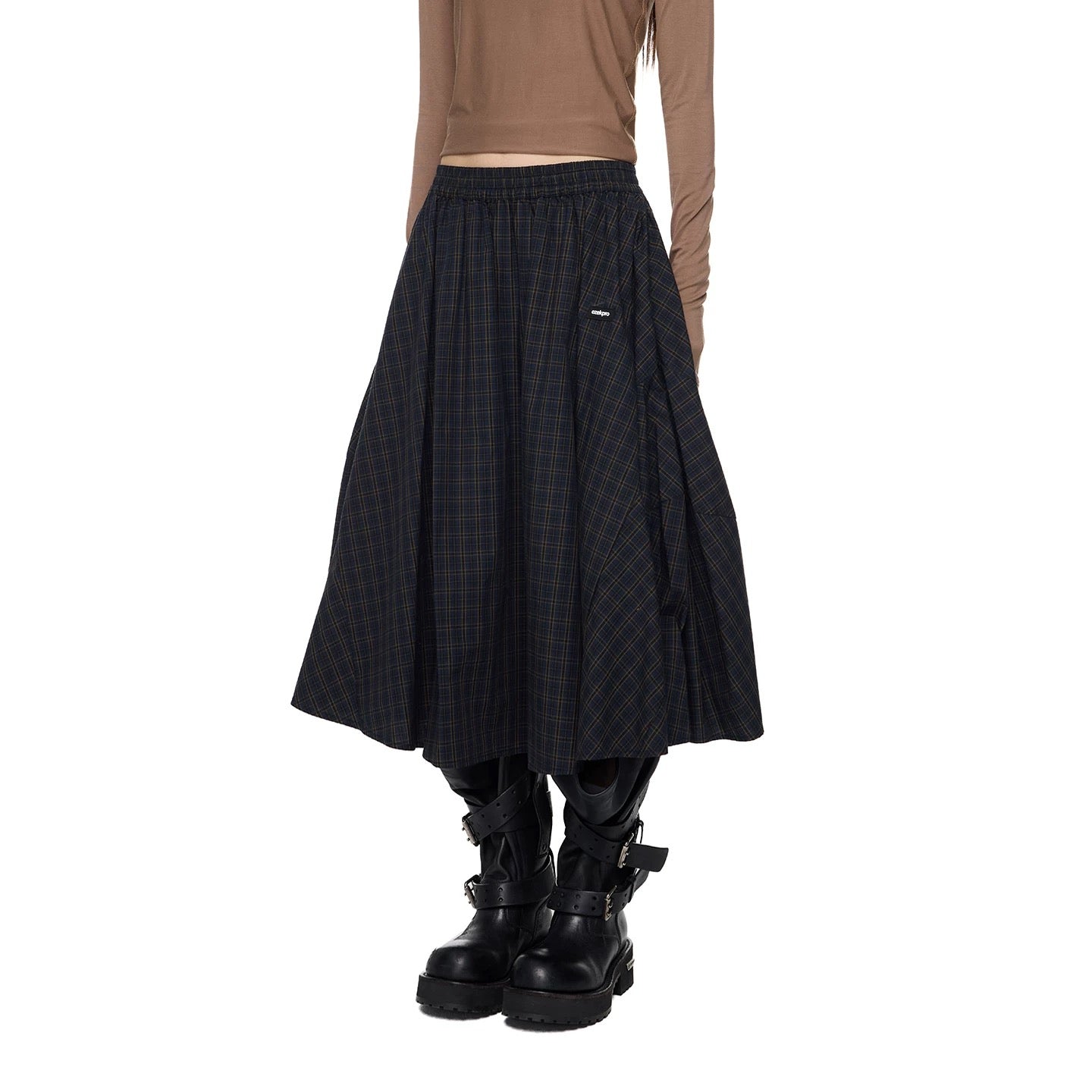 PLAID PLEATED SKIRT