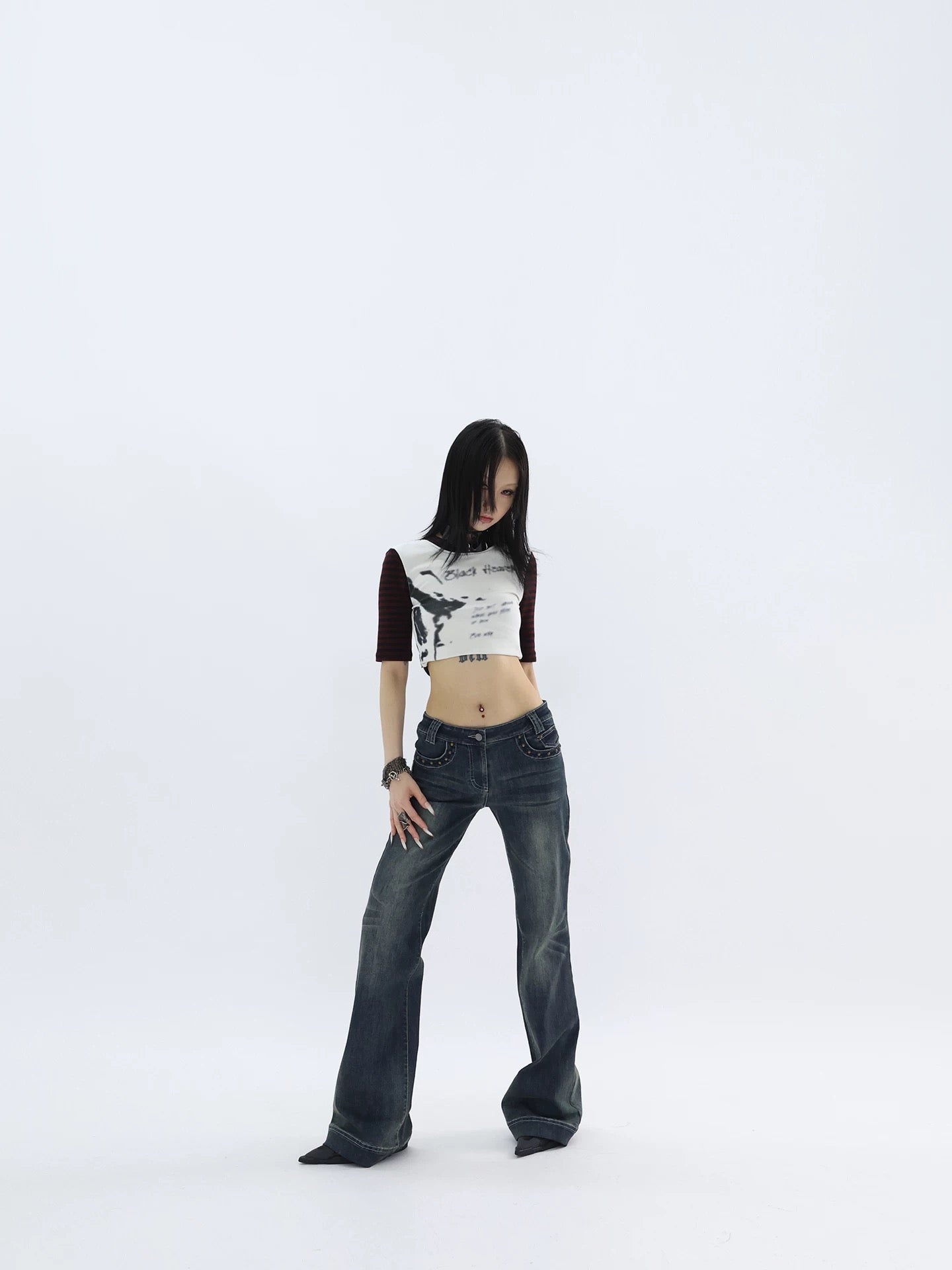 STRIPE CROPPED TEE