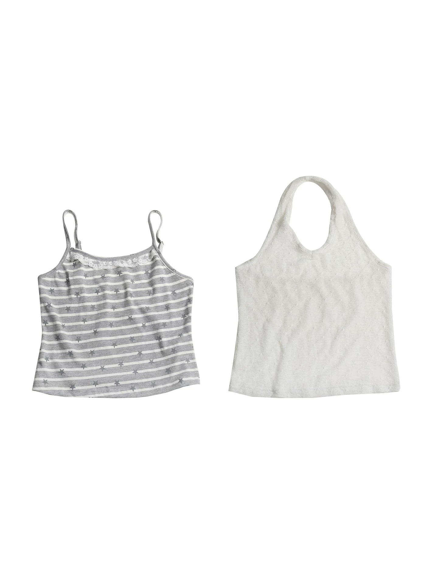 LACE STRIPED CAMISOLE SET