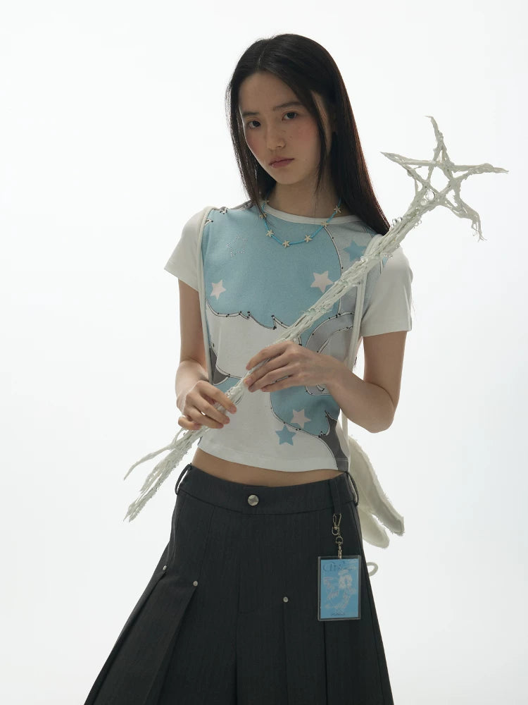 STARLAND CARTOON PRINT TOP