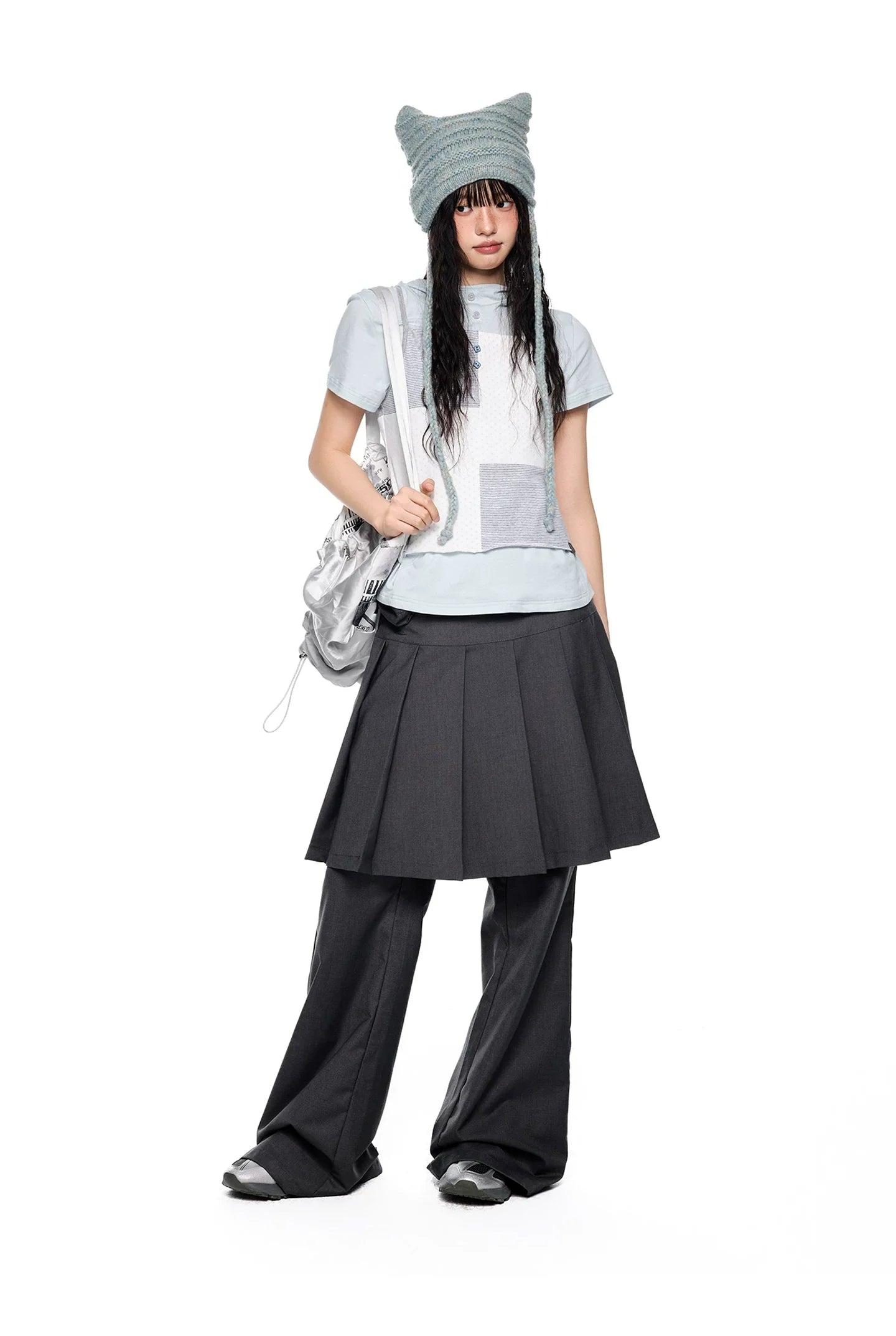 PLEATED FLARE PANTS SET