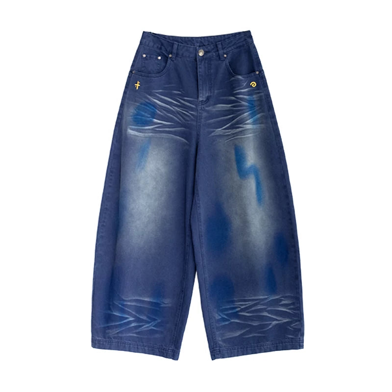 ARTISTIC GRAFFITI WIDE-LEG JEANS