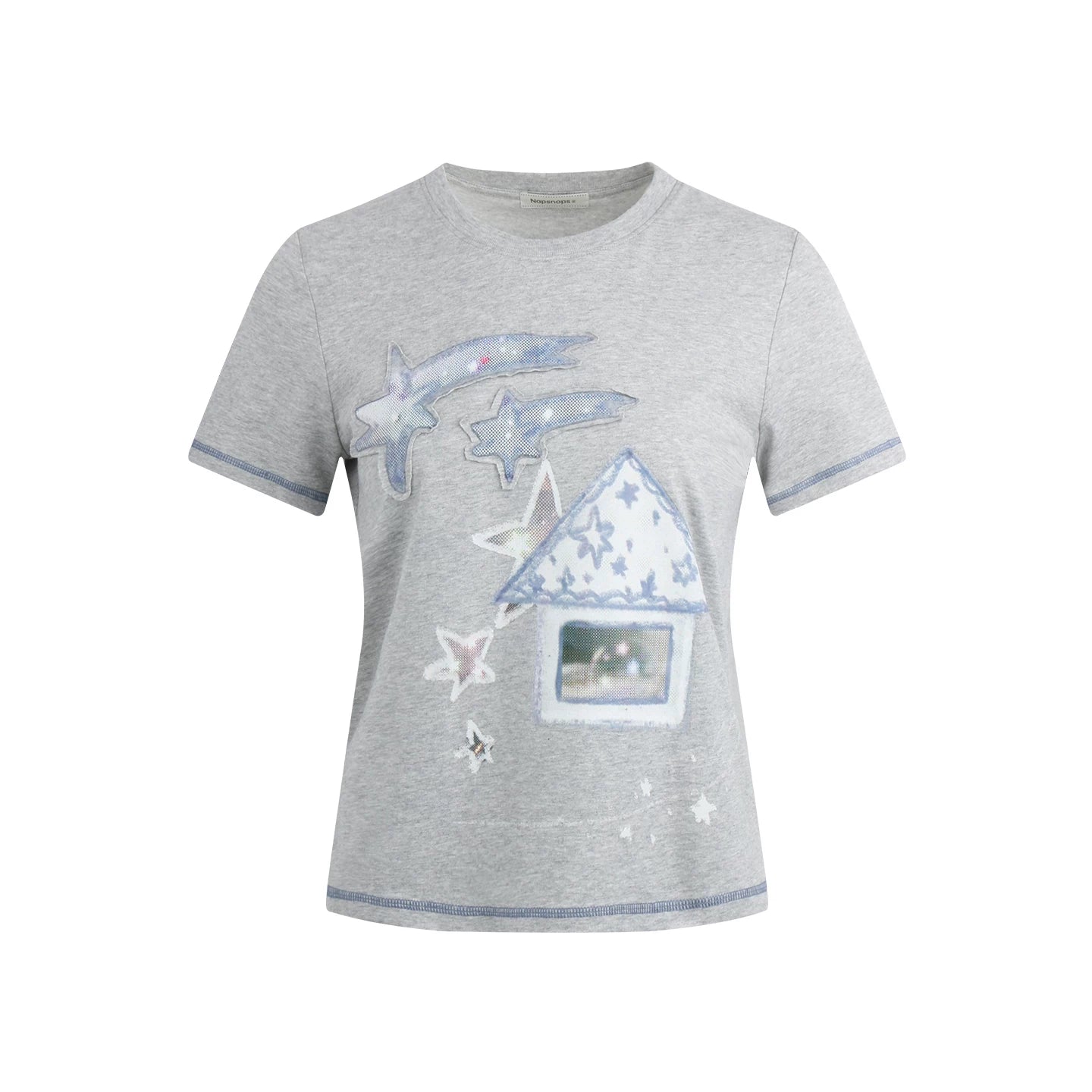 APPLIQUE PRINT SHORT SLEEVE T-SHIRT