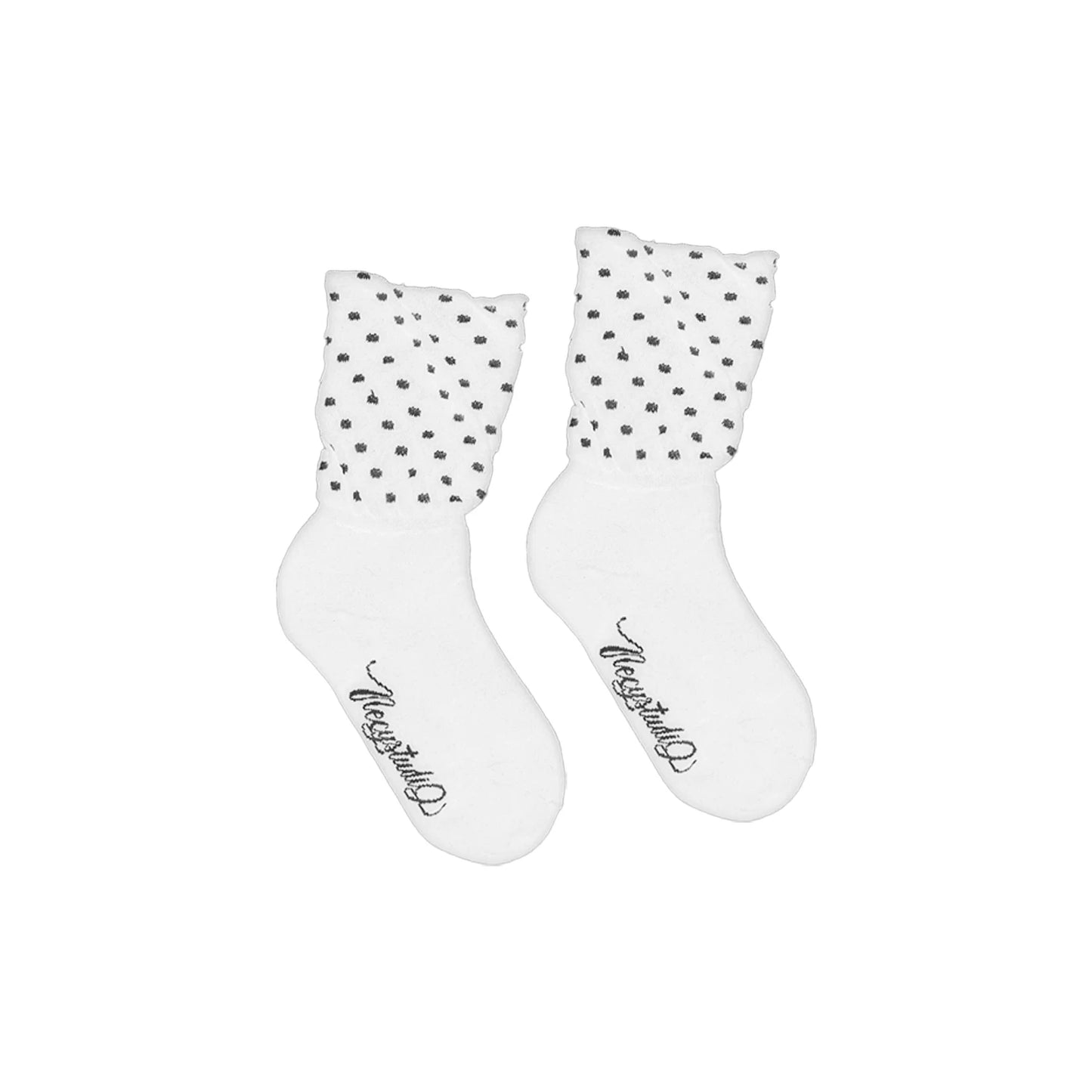 POLKA DOT STRIPED MID-CALF SOCKS