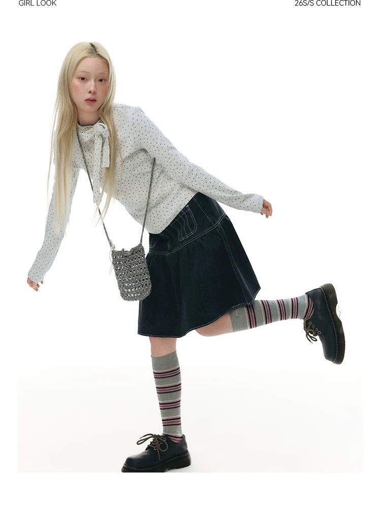 VINTAGE A-LINE DENIM SKIRT