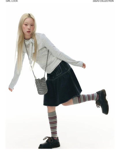 VINTAGE A-LINE DENIM SKIRT