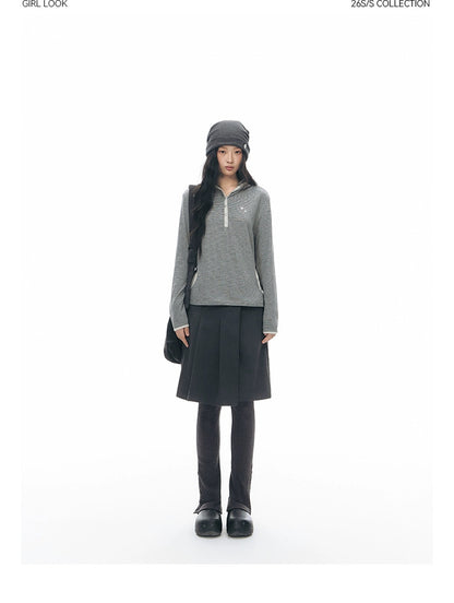 STRIPED HENLEY HOOD TOP