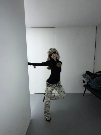 RIPPED LOW-WAIST SKINNY