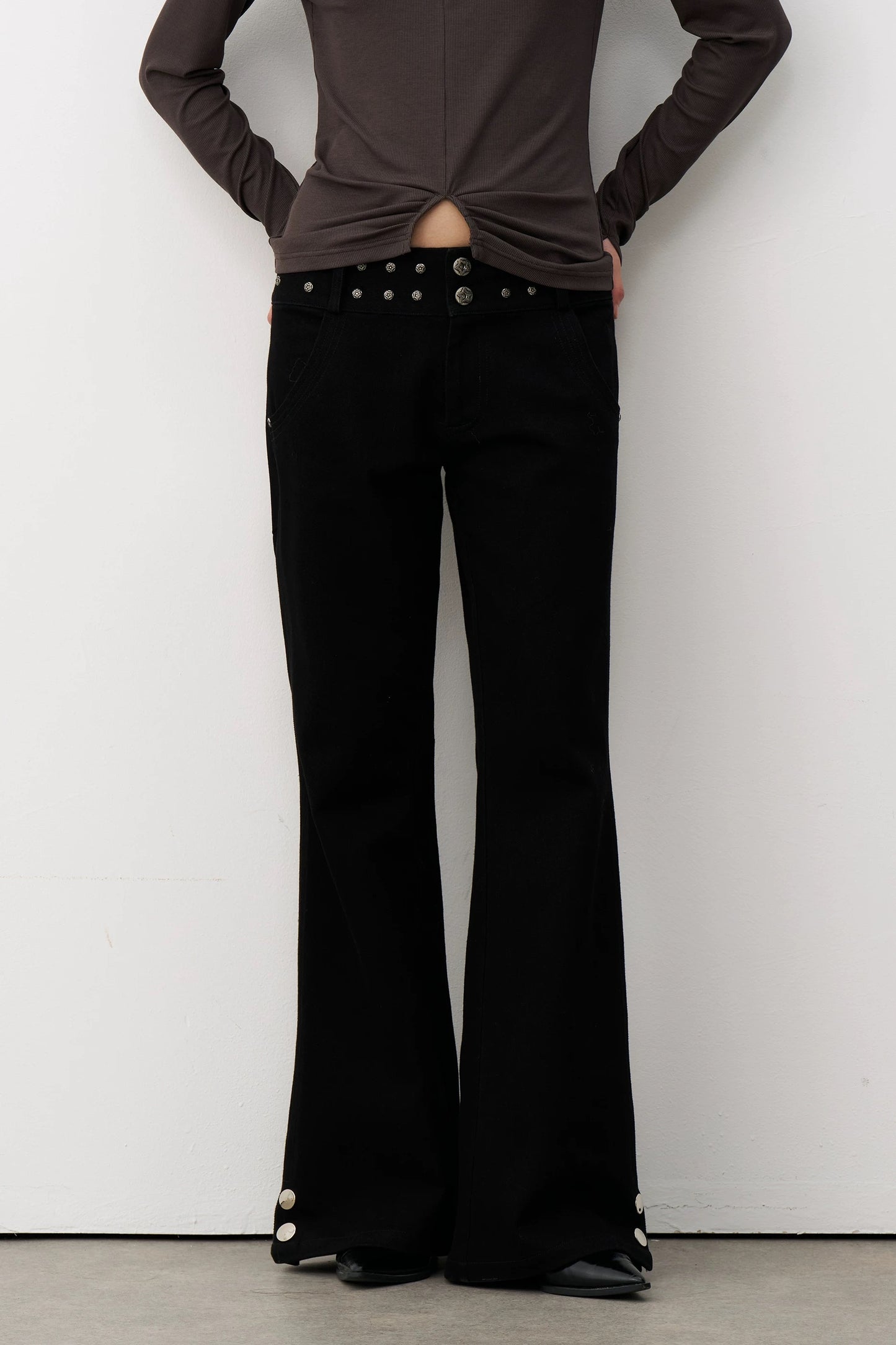 STUDDED FOR FLARE PANTS