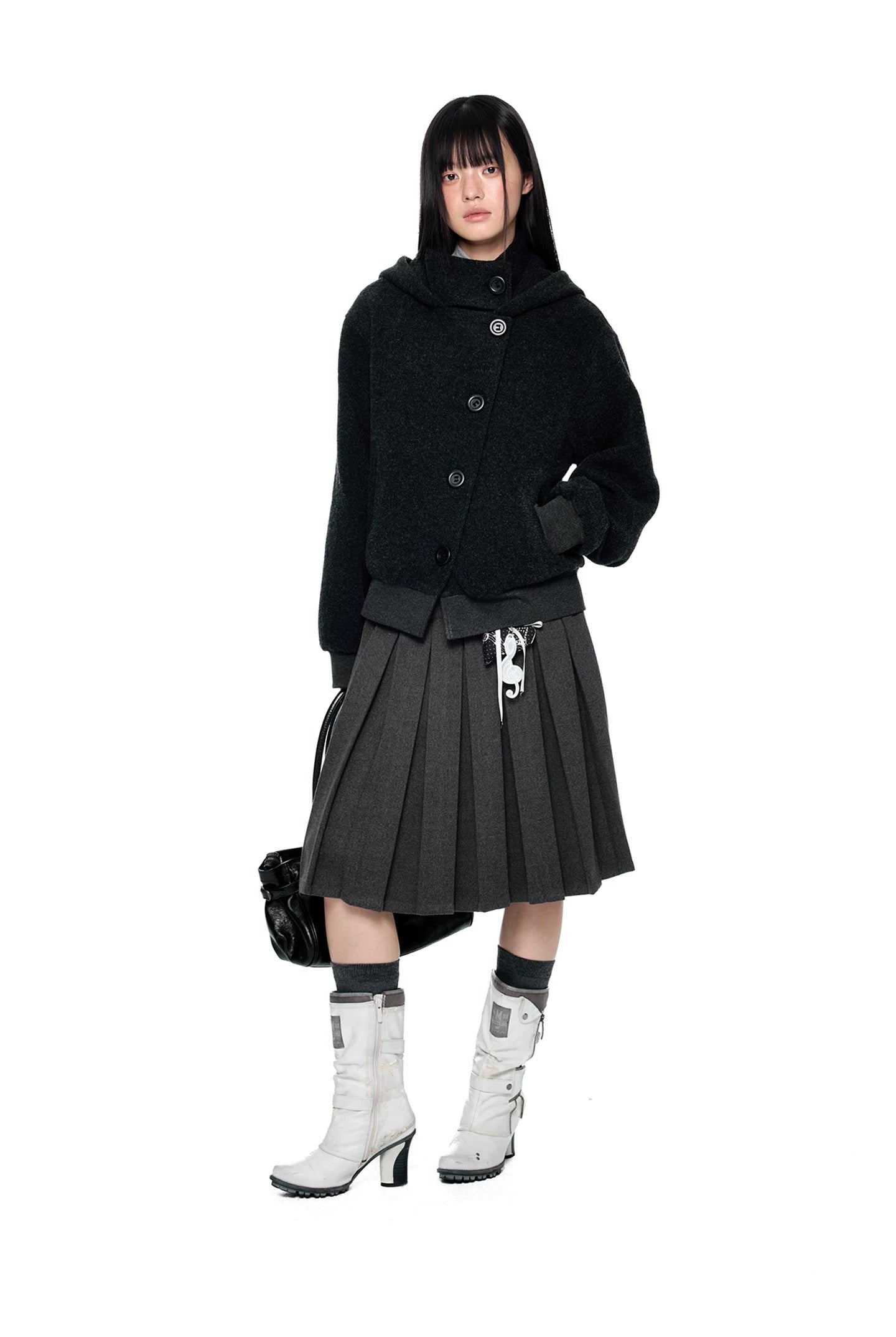 HOODED WOOL COAT