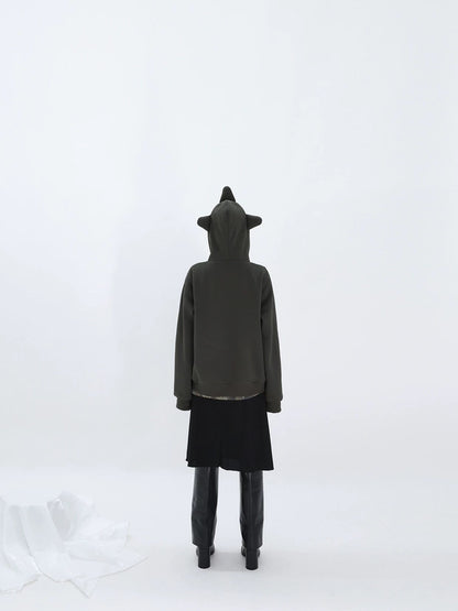 HORNED FLEECE HOODIE