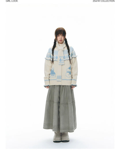 DRAWSTRING COTTON SKIRT