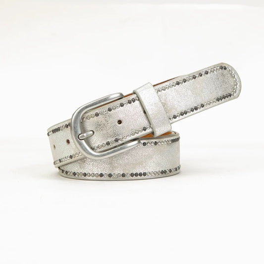 STUDDED LEATHER BELT