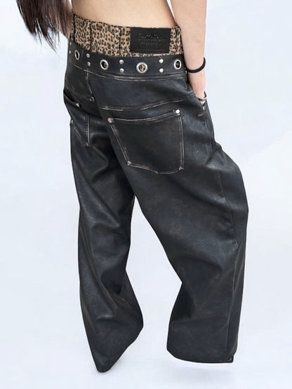 PUNK LEOPARD LAYERD PANTS