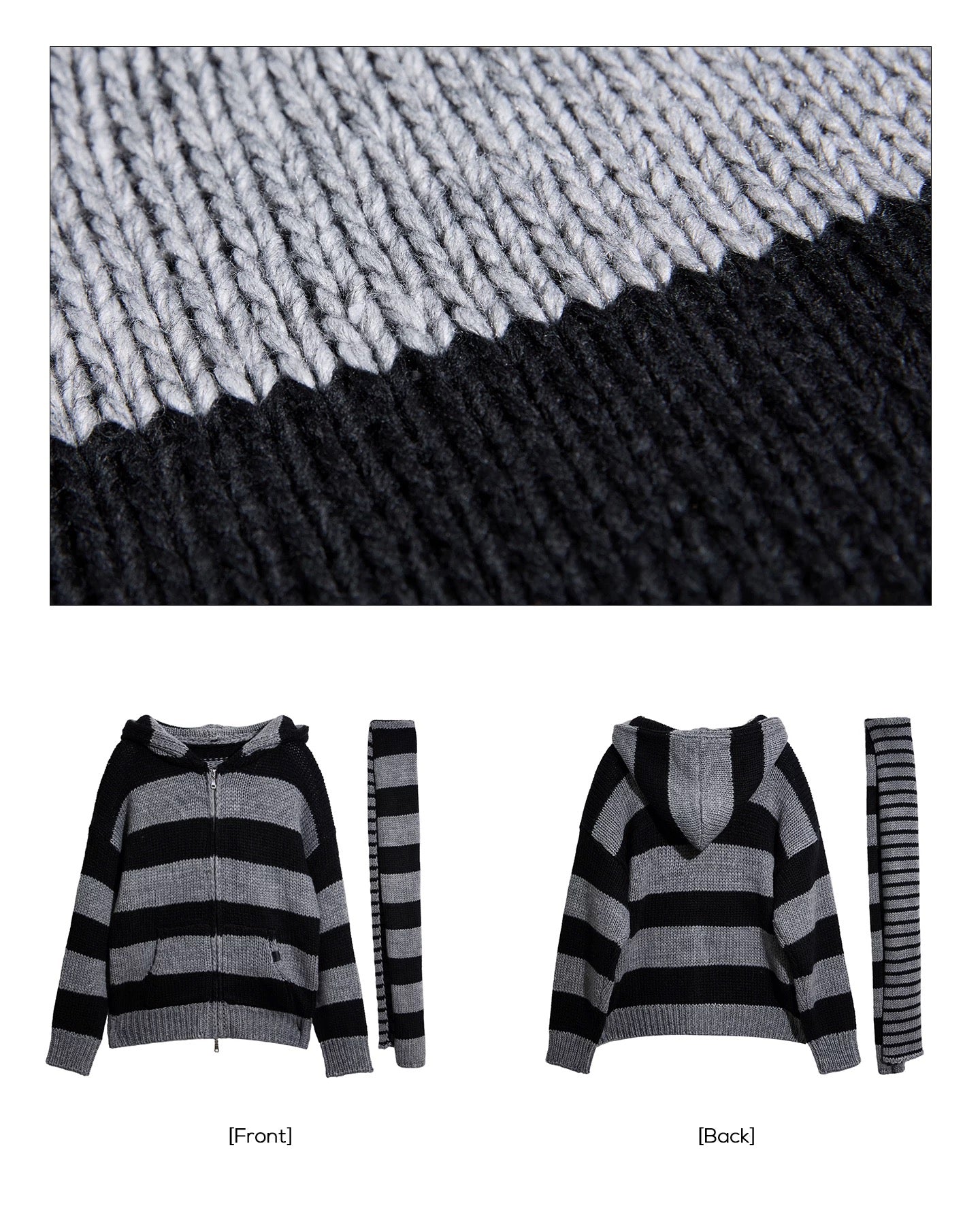 STRIPED HOODED SWEATER