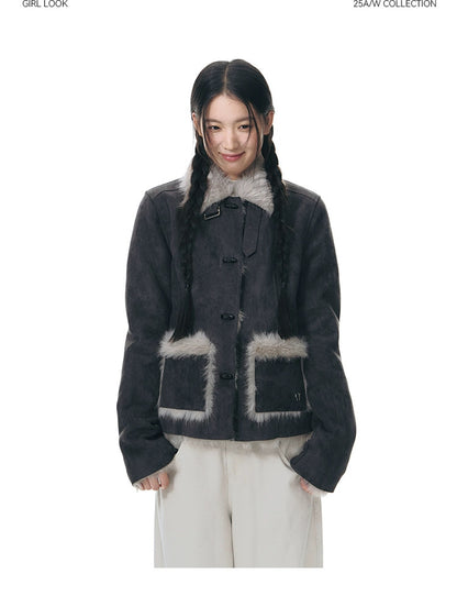 WARM FUR COTTON COAT
