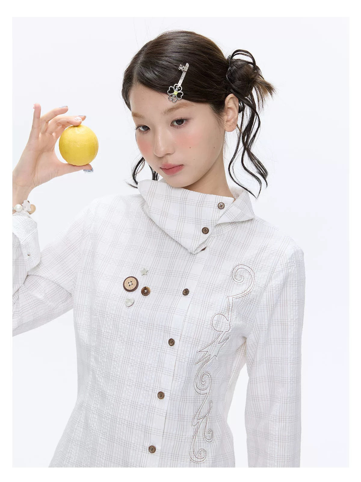 SPRING EMBROIDERED PLAID SHIRT