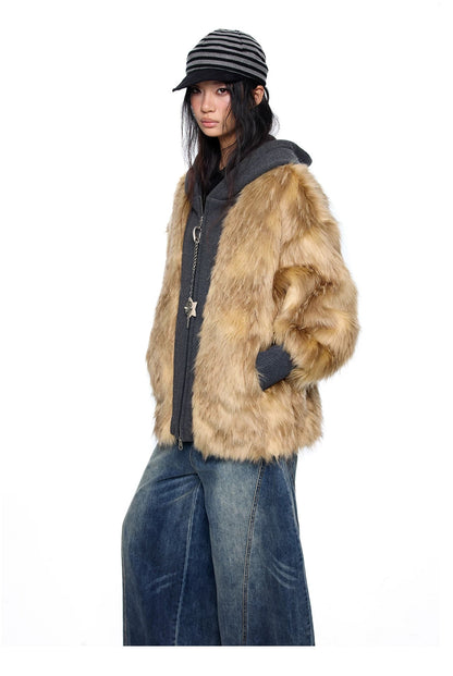 FUR OVER HOOD ZIP