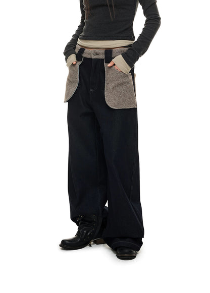 TWO-TONE POCKET JEANS