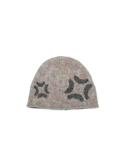 [4RE1GN] Star Leopard Red Gradient Knitted Hat