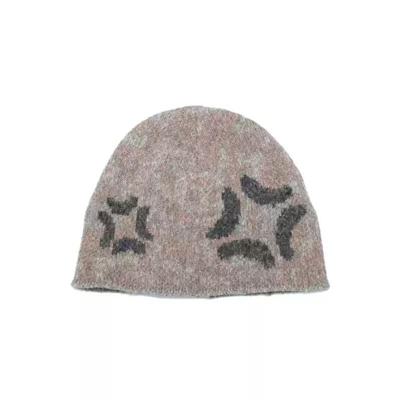 [4RE1GN] Star Leopard Red Gradient Knitted Hat