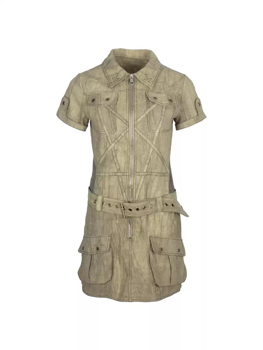 [4RE1GN] Star Patch Cotton Linen Dress