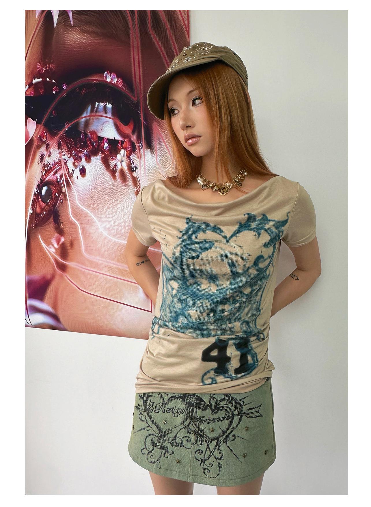 [4RE1GN] Angel Bear Witch Double-sided T-shirt