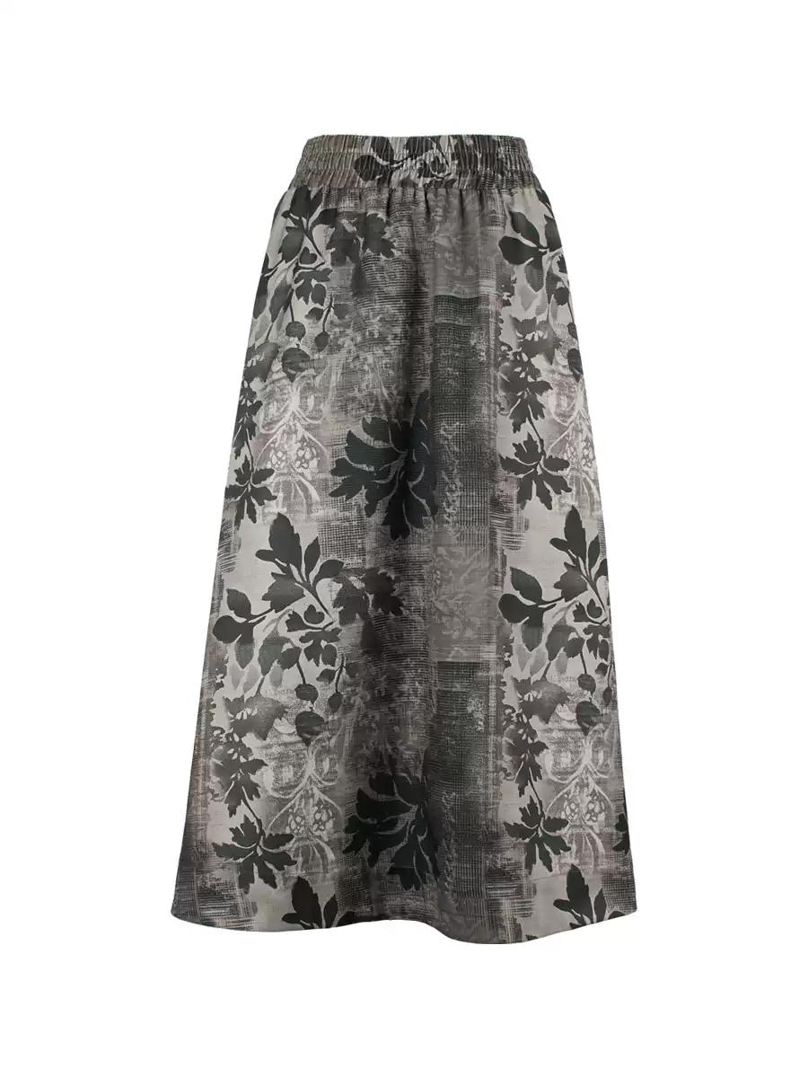 [4RE1GN] Double-sided Floral Print Skirt