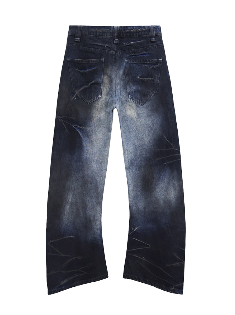 CRACKED WASH DENIM