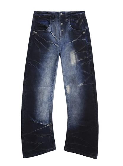 CRACKED WASH DENIM