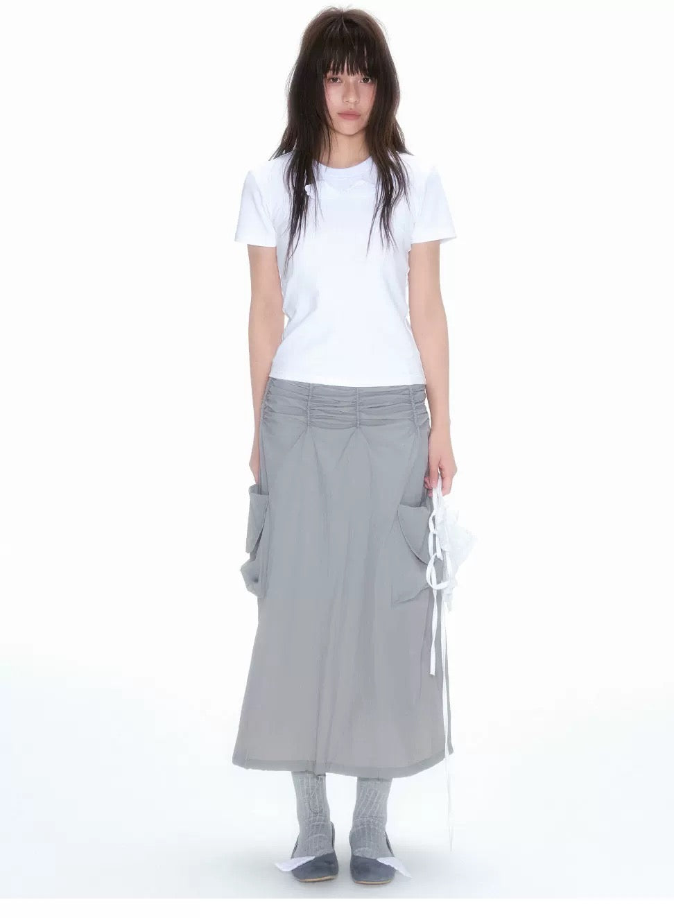 PLEATED A-LINE WORK SKIRT