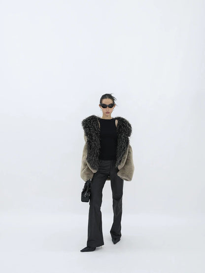 THICK FUR COLLAR COAT