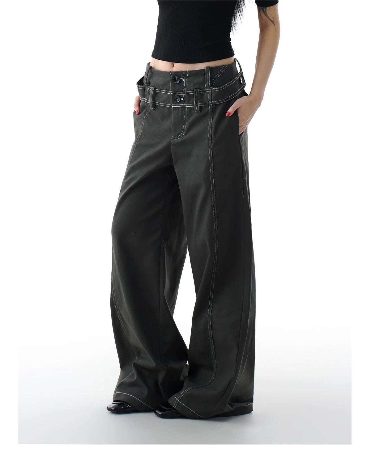 WIDE LEG LAYERD DENIM