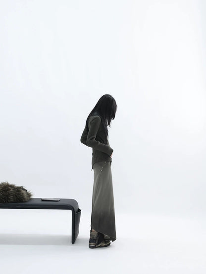 ASYMMETRY HIGH NECK SWEATER