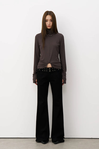 STUDDED FOR FLARE PANTS