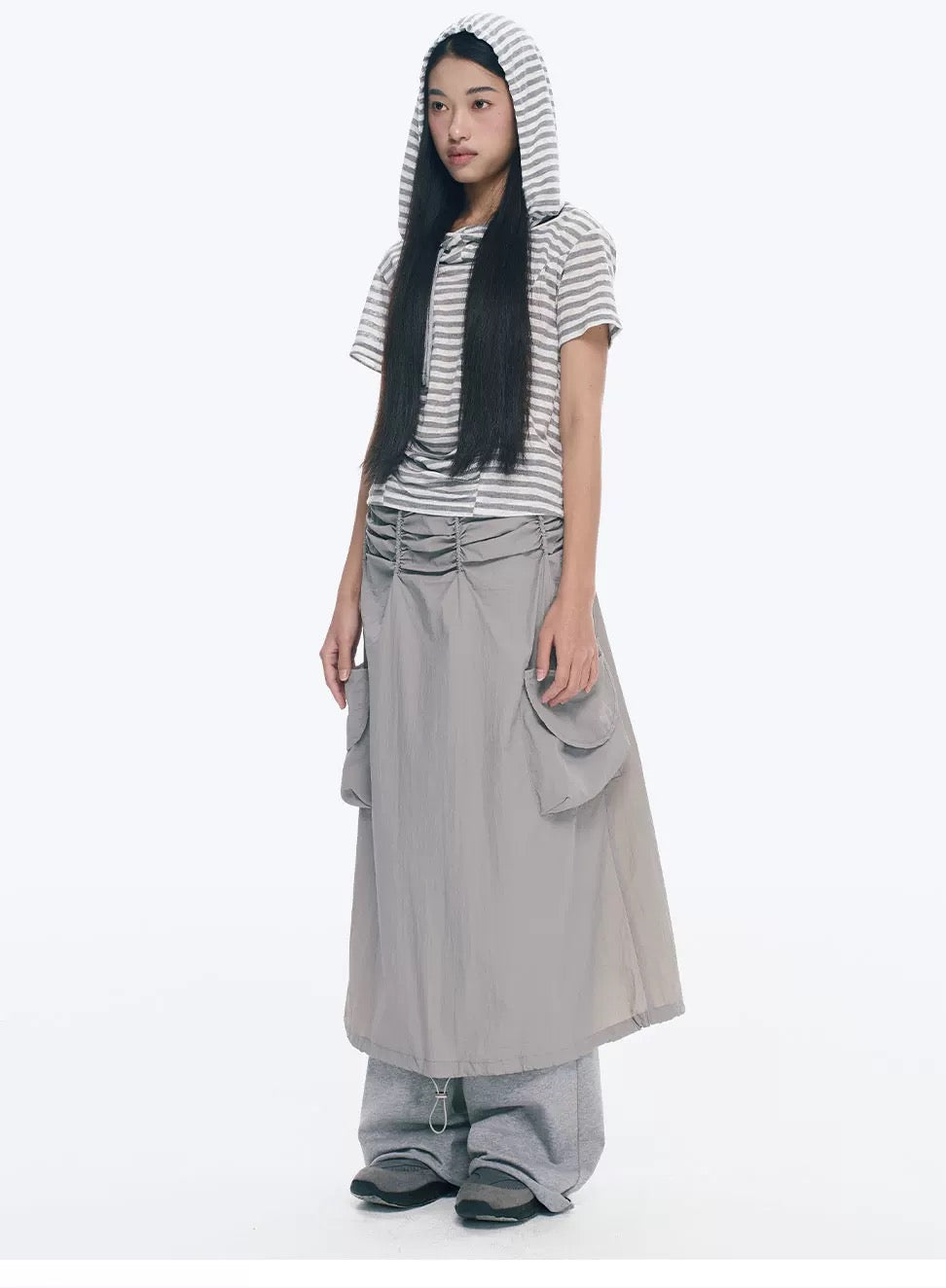PLEATED A-LINE WORK SKIRT