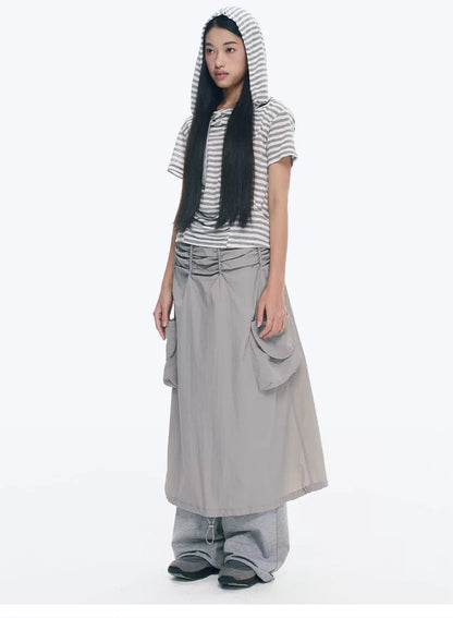 PLEATED A-LINE WORK SKIRT