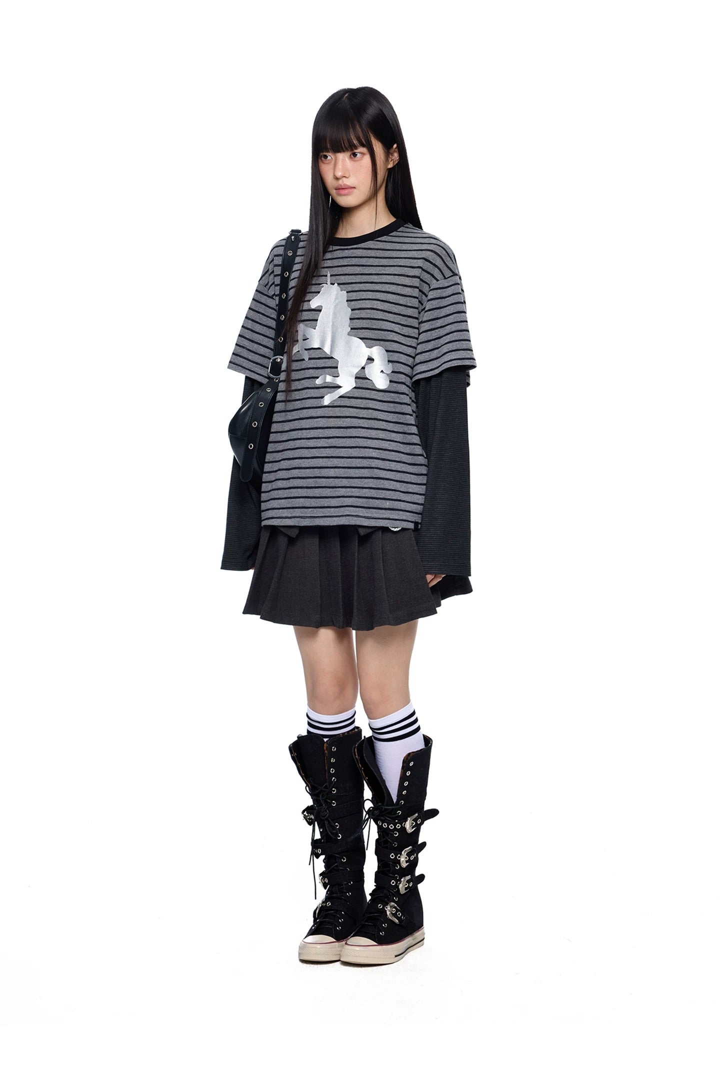 LAYERED PLEATS SKIRT