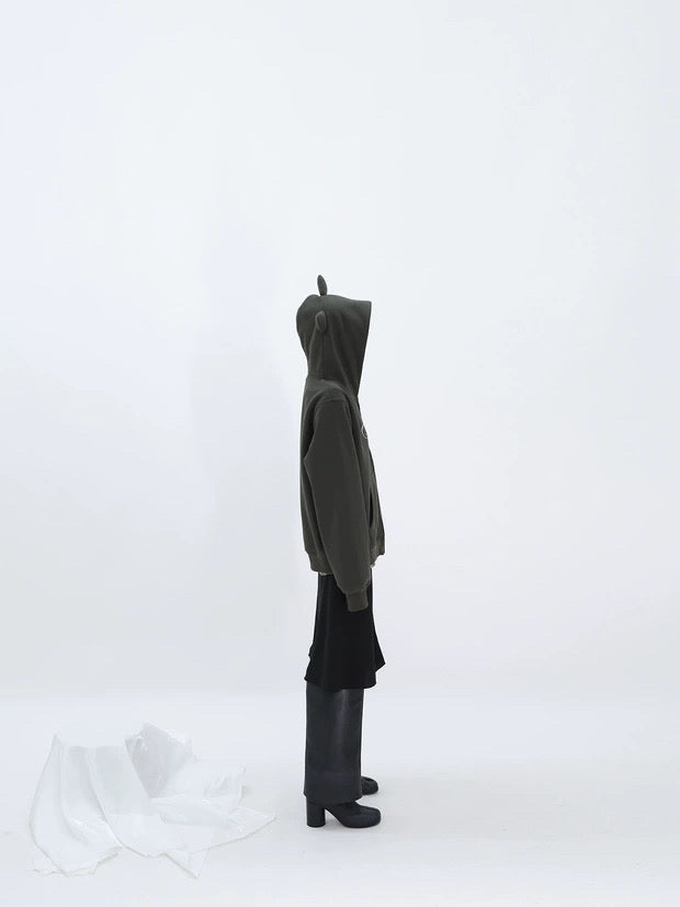 HORNED FLEECE HOODIE