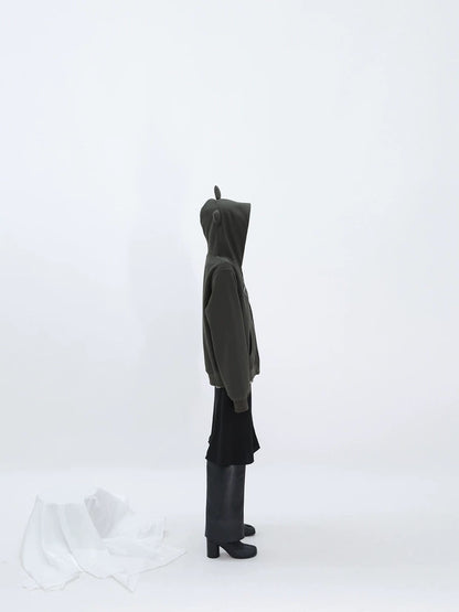 HORNED FLEECE HOODIE