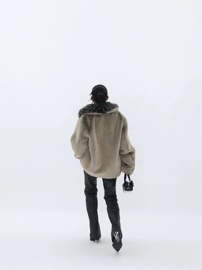 THICK FUR COLLAR COAT